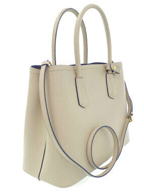 Prada Bag Shoulder Beige 2way Leather Cream Double Saffiano Cuir